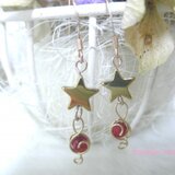 赤珊瑚の音符ピアス