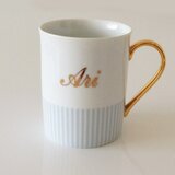 大人のための お名前入りストライプマグ・ブルー