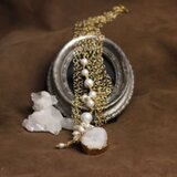 ドゥルージー水晶とコットンパールのネックレス