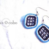 cearnan-4_ブルー系四角モチーフピアス・深海