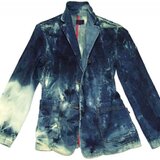 Gジャンテーラード ユーズドにダメージ加工　アンティークピン