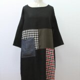 パッチワークつなぎのチュニックワンピースＬＬ