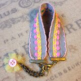 犬 リボンネックレス グレーボンボン