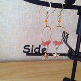 インカローズとヒトデのフープピアス