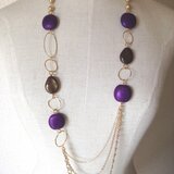 パープルロングネックレス
