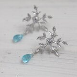 雪の結晶ピアス　アパタイト
