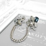 スワロフスキー＊4wayカスタム☆チェーン・イヤーカフ☆チャーム