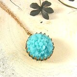 レトロフラワー＊ブルーフラワーペンダント