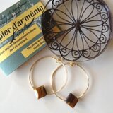 タイガーアイのhand madeワイヤーピアス