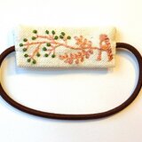 刺繍ヘアゴム・A（ピンク）