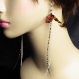 羽根のピアス　オリジナル・フェザーピアス　ロング　SV925