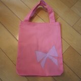 女の子のシューズ入れ（チェックリボン）