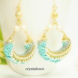 ゴージャススパイラルのピアス『ターコイズブルー』受注製作