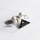 ペンギンと氷のピアス　コットンパールキャッチ