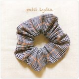 再出品✨グレン・チェックのオレンジラインシュシュ