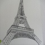 切り絵：エッフェル塔