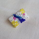 スクエアカラフルブローチ