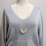 ロング♡コットンパール6粒ネックレス