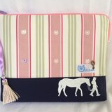 クラッチ*チェアストライプ　ピンク