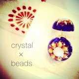 クリスタルビーズピアス