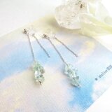 ＊sv925 雨のあと＊ノンホールピアス＊フローライト＊