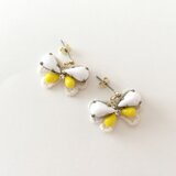 bijoux butterfly ”white&yellow”
