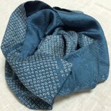 絞り着物リメイクマフラー 青系