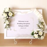 送料無料 A3横型 ウェルカムボード Garden White