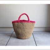 麻紐×ニットのカゴバッグ