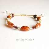 サンストーン＆ウッドビーズのブレスレット