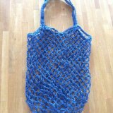 編みバッグ 海ブルー