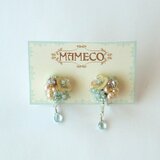 アクアマリンのしずくイヤリング（no-241）