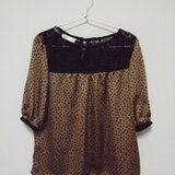 ヒョウ柄七部袖ブラウス