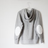 キルティング エルボーパッチ パーカー （グレー）Mサイズ