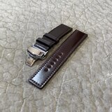 セミオーダー　コードバン時計ベルト　オイルコードバン・バーガンディ（ワンタッチバネ棒仕様）