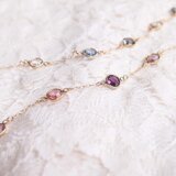 [14Kgf]シャネルストーンのブレスレット（ピンク）