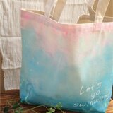ペイントオーガニックトートバッグ「マーメイドの海」