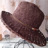 和紙のつば広ハット【チョコ】