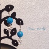 ターコイズブルーの☆ピアス