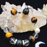 【天然石】タイガーアイホークスアイ、ヒマラヤ水晶ブレスレット