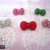 N様専用オーダー品☆スワロデコ☆リボンローズピンクスマホピアス