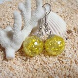 crack glass ピアス　Yellow