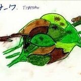 カンボジア地雷原の子供たちが描くポストカード（原画）