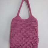 マクラメバック【ピンク色（ラメゴールド）】