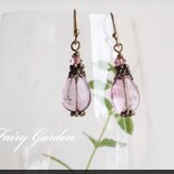 フローライトのピアス（ロゼ）