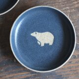 シロクマ柄の小皿A（紺）