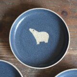 シロクマ柄の小皿B（紺）