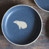 シロクマ柄の小皿C（紺）
