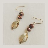 秋色 淡水パールピアス