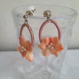 フープお花のピアス